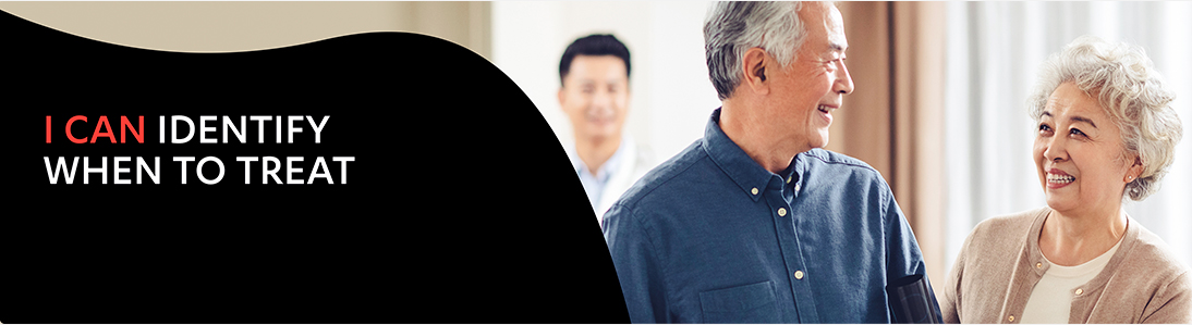 Image of an elderly man and a middle-aged man sitting together on a couch laughing. I can identify when to treat. The NCCN Clinical Practice Guidelines in Oncology (NCCN Guidelines®) for Waldenström <span class=