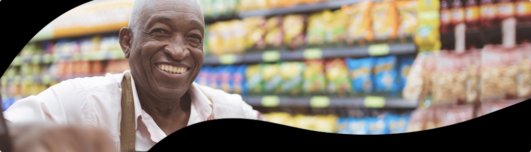 Elderly man smiling